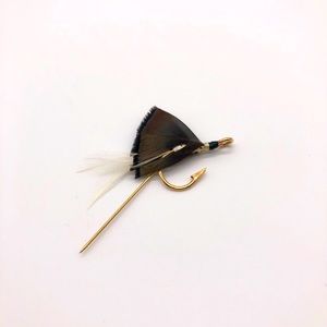 Gold Tone Fish Hook Stick Pin